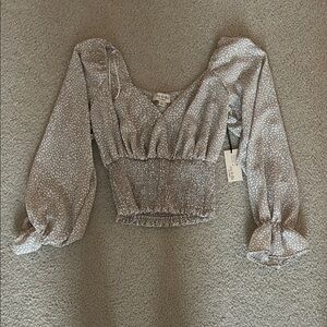 Gray Polka Dot Women's Top